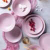 ⁦סט צלחות ורודות מקרמיקה 18 חלקים PINK FOREST⁩ – תמונה ⁦3⁩