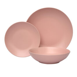 סט צלחות ורודות מקרמיקה 18 חלקים PINK FOREST