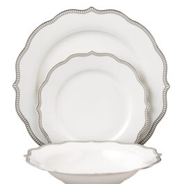 סט צלחות לבנות מפורצלן 18 חלקים PROVENCE NEW BONE