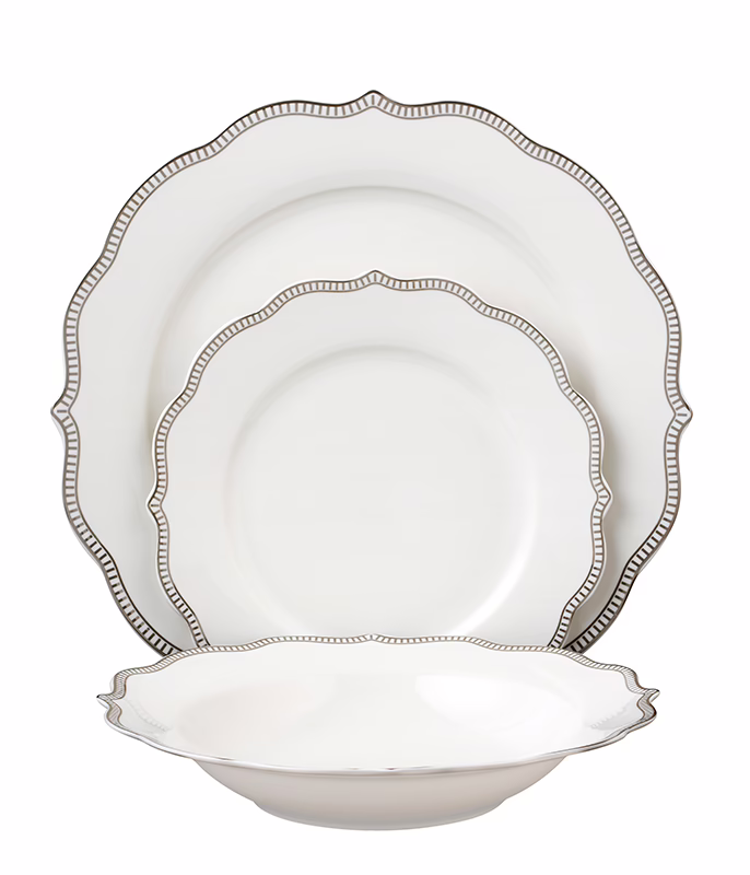 סט צלחות לבנות מפורצלן 18 חלקים PROVENCE NEW BONE