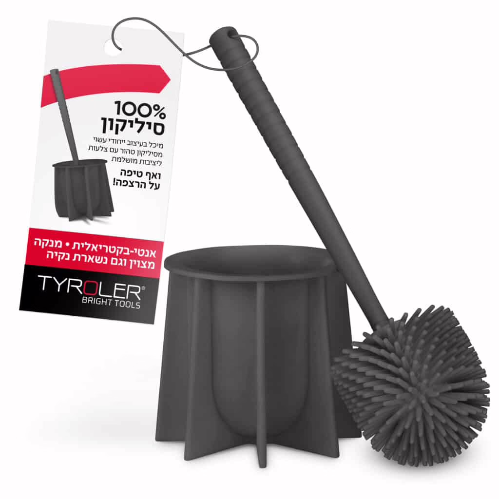 מברשת לניקוי אסלה 100% סיליקון אנטי-בקטריאלית טירולר