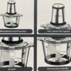 ⁦קוצץ ומעבד מזון חשמלי 400W קערה זכוכית 2 ליטר⁩ – תמונה ⁦3⁩