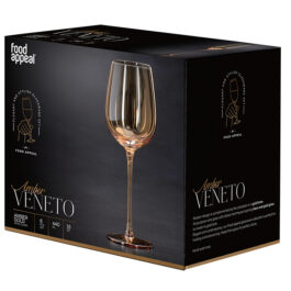 סט 6 כוסות יין בעיצוב יוקרתי בצבע זהב אמבר מסדרת VEVENTO