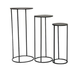 שלישיית מעמדי עציץ ברזל שחור