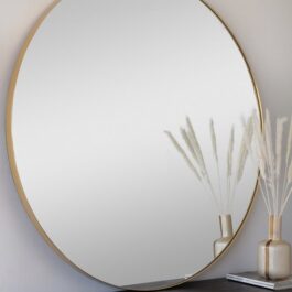 מראה עגולה מסגרת זהב 80 ס״מ