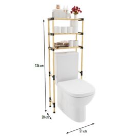 מתקן עץ לאחסון מעל אסלה