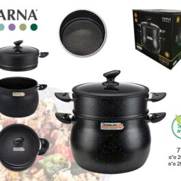 סיר קוסקוס 9 ליטר שחור שיש DARNA