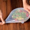 ⁦סט 6 כיסויי מזון סיליקון שקופים נמתחים⁩ – תמונה ⁦5⁩