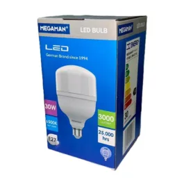נורת לד E27 חזקה 30W אור יום MEGAMAN