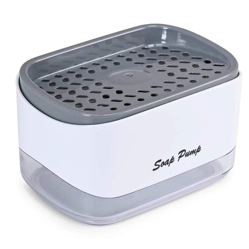 דיספנסר סבון כלים לחיץ עם מעמד לספוג