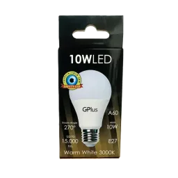 נורת לד E27 A60 10W 3000K אור חם GPlus