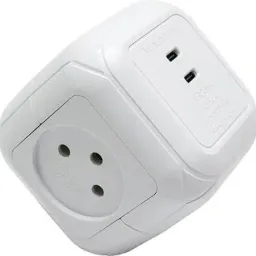 מפצל חשמל 1 ל-4 קוביה עם שקעי TYPE-C