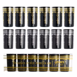 סט 6 כוסות זכוכית מעוטרות